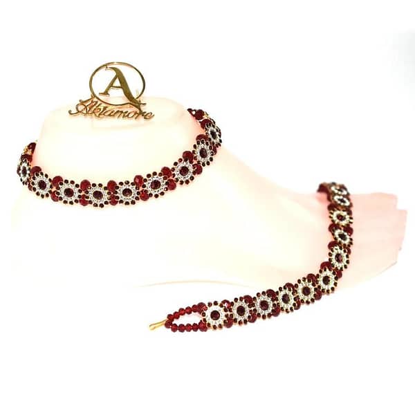 Kundan Pearl Brass Anklet - Model plfrmga3n-6