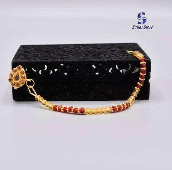 Nose Rings Gold - Red Copper Clip On Nose Ear Chain For Women new design