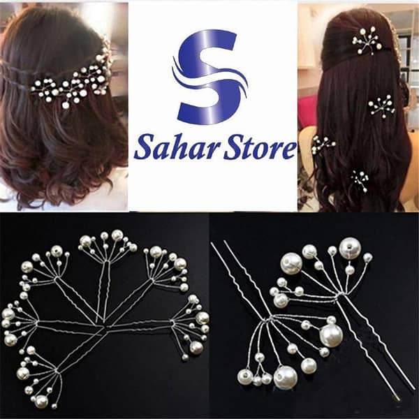 6 PCS Fashion Austrian Crystal Wedding Hair Pins and Clips Rhinestone Bridal Hair Accessories Jewelry Headpieces for Women