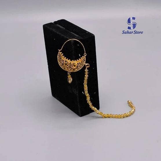 Golden Nath beautyfull golden crustal for women and girls use