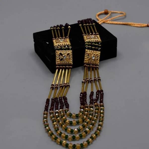 Kundan Wedding Necklace Set with Multi Mala for Women