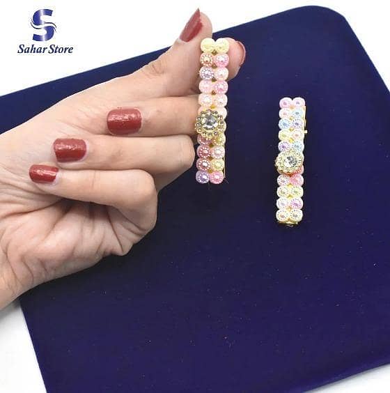 Faux Pearl Hair Clips for Women - Geometric Barrettes in Blush Pink
