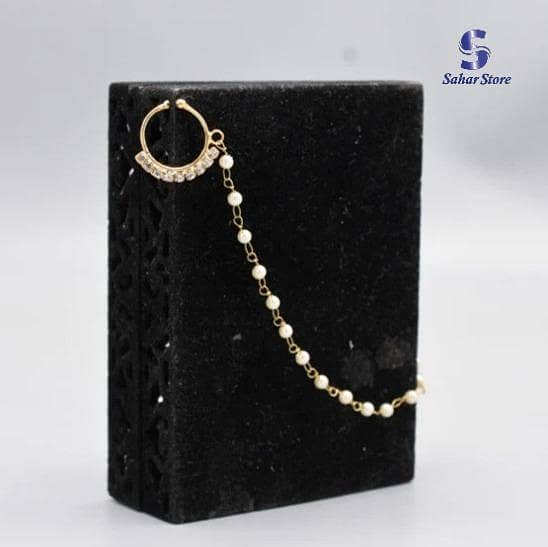 Stylish Golden One Line Nose Nath For Women/Girls.