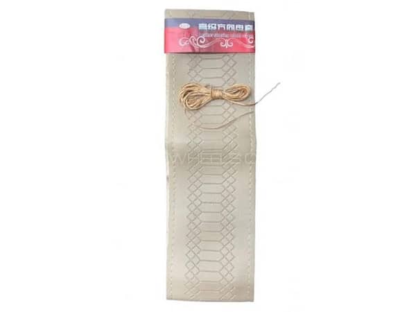 Beige Universal Un-Stitch Steering Wheel Cover for 15-Inch Wheels