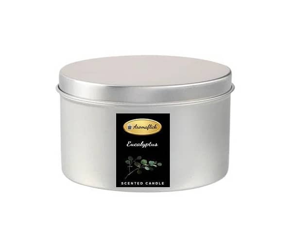 Eucalyptus Scented Candle in Silver Tin – Crisp & Invigorating Aroma