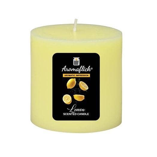Lemon Pillar Scented Candle – Zesty & Uplifting Citrus Aroma