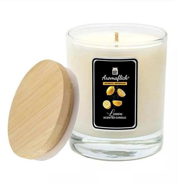 Lemon Scented Candle in Glass Jar – Bright & Clean Citrus Aroma