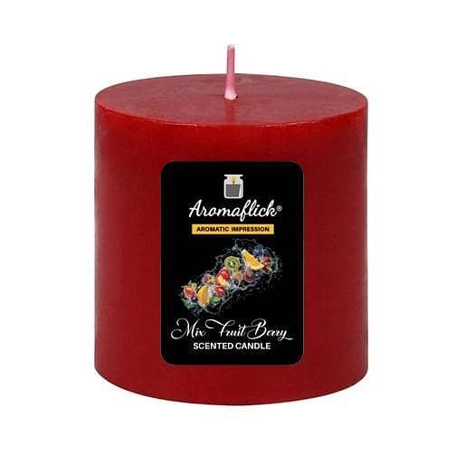 Mix Fruit Berry Pillar Scented Candle – Sweet & Juicy Fragrance