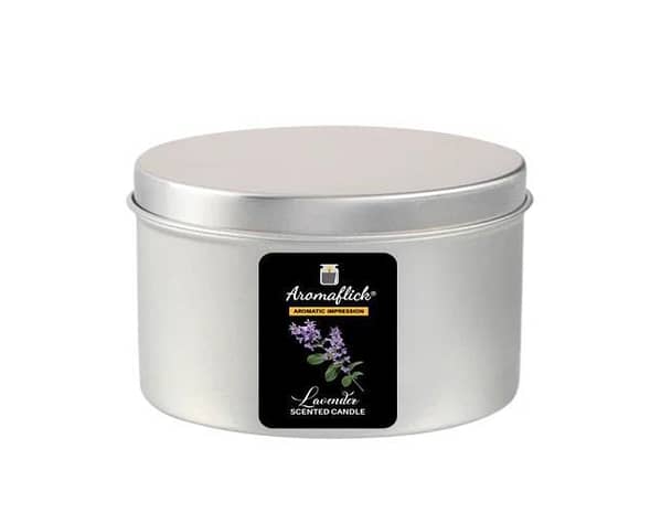 Lavender Candle in Silver Tin – Soothing Scent for Relaxation