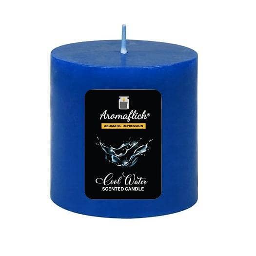 Cool Water Pillar Scented Candle – Fresh & Invigorating Aroma