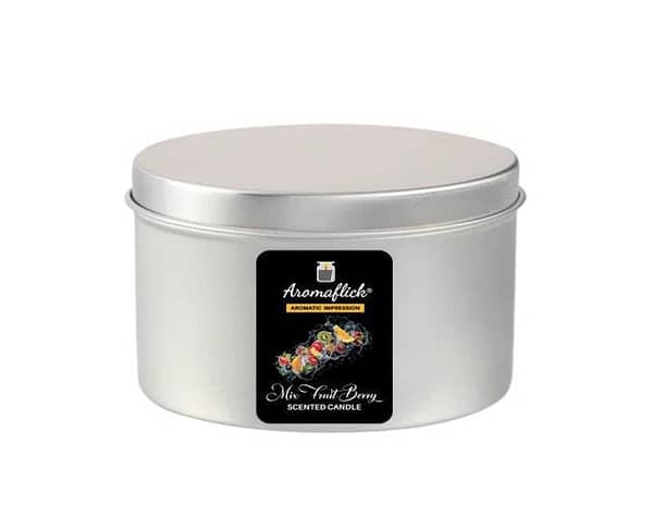 AROMAFLICK Mix Fruit Berry Customized Scented Candle in Silver Tin