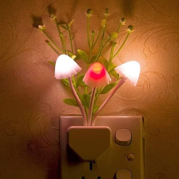 Automatic Sensor Light Night Color Changing Romantic Flower LED Night Lights Flower Mushroom Lamp Bedroom kids room Home LED Mushroom Night Light Lamp with Sensor LED Night Lights