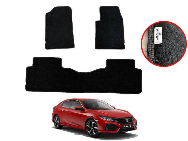 Honda Civic Carpet Mats black colour  2016 to 2021 original fitting floor size