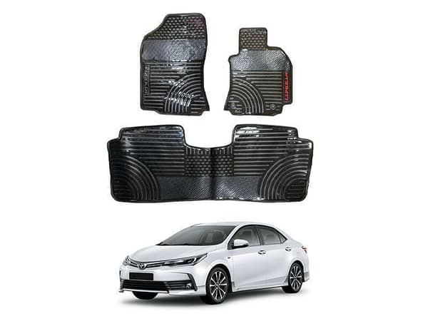 Genuine PVC Floor Mats for Toyota Corolla 2015-2025, Smoke Black, Durable and Protective Fit