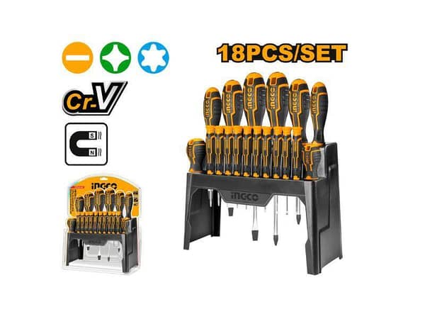 Ingco HKSD1828 18-Piece Screwdriver and Precision Tool Set
