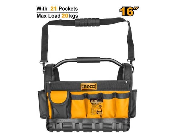 Ingco HTBGL01 Tool Bag with 21 Pockets and Measuring Tape Hanger