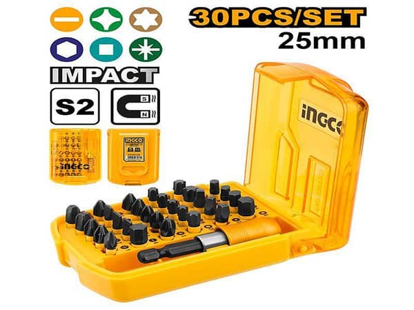 INGCO AKSD68303 30-Piece Set of 25mm Impact Screwdriver Bits