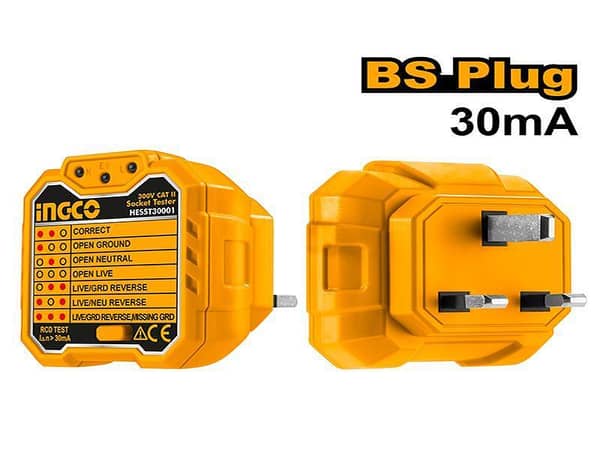 INGCO HESST30001 Socket Tester with RCD Test and Seven Connection Feedbacks