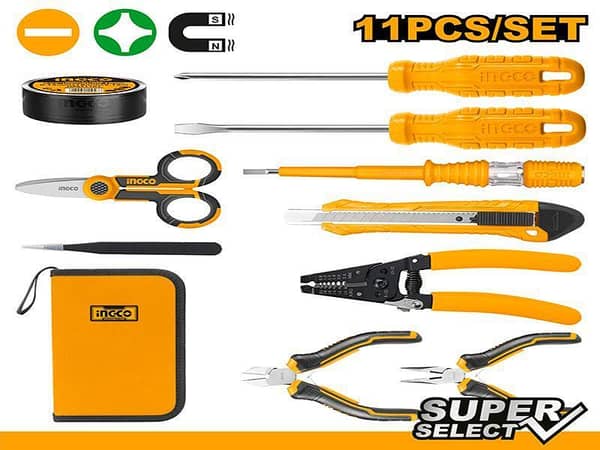 INGCO HKETS0111 11-Piece Electrician Tool Set