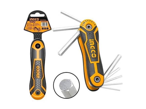 Ingco HHK14081 Hex Key Set - 8 Pieces, Pocket Size 2-8mm