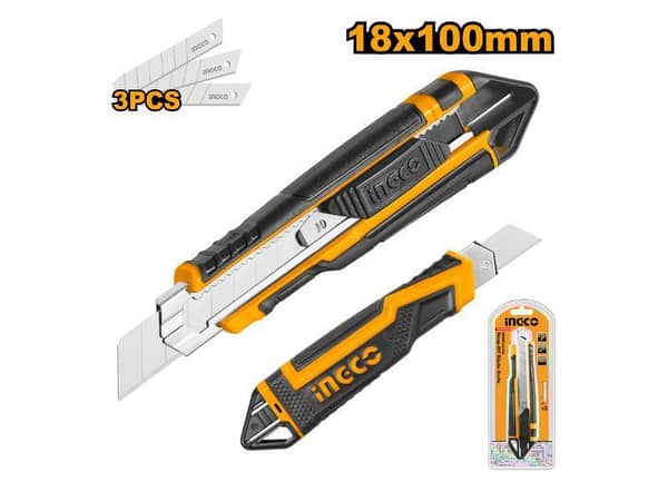 Ingco HKNS16538 Snap-Off Knife with 3 SK5 Blades