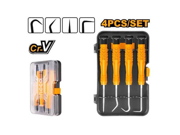 Ingco HKPHS0401 4-Piece Pick and Hook Tool Set