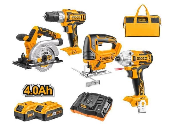 Ingco Lithium-Ion Cordless 4-Pc Combo Kit CKLI2010