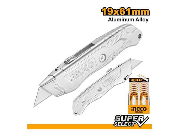 Ingco HKNS11615 Utility Knife with SK5 Blade and Aluminium Alloy Body