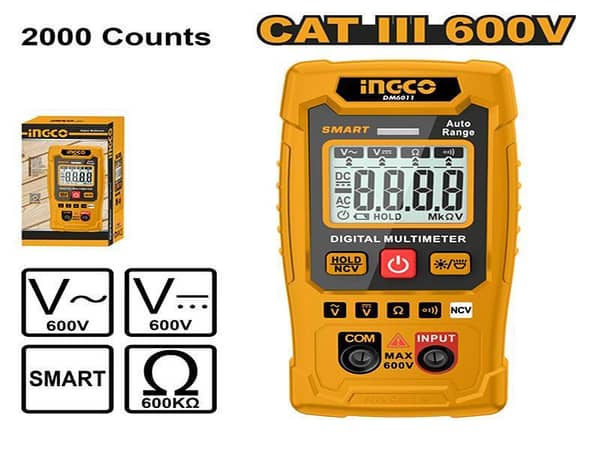 INGCO DM6011 Digital Multimeter for Voltage, Resistance, and Continuity Testing