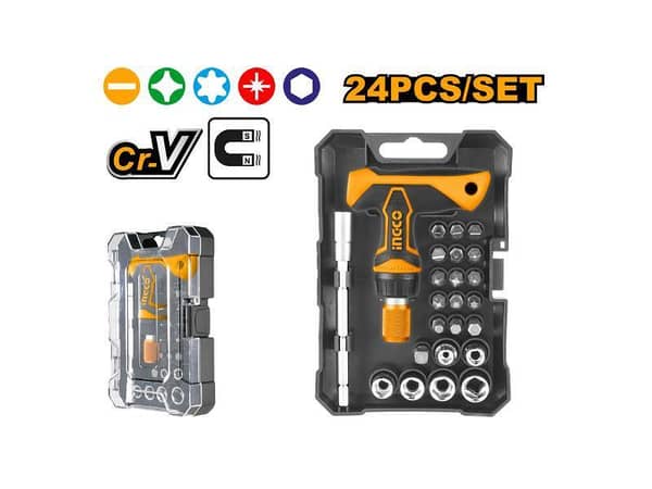 Ingco HKSDB0188 24-Piece T-Handle Wrench and Screwdriver Set