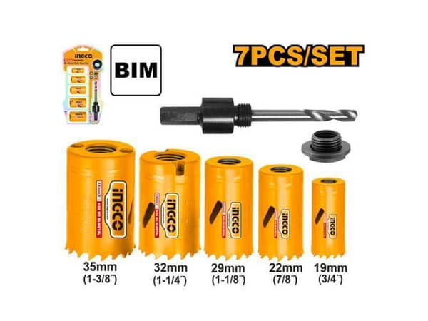 AKH0071 Bi-metal Hole Saw Set with 7 Pieces and Adapter