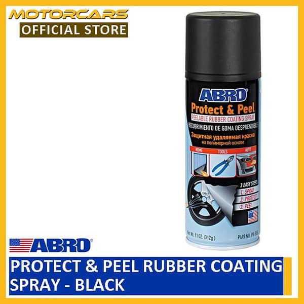 Abro Protect & Peel Rubber Coating Spray - Black for car (Made in USA)