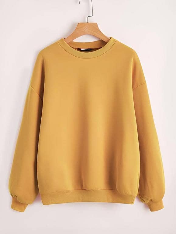 Jack Beos Mustard Yellow Fleece Sweatshirt For Men