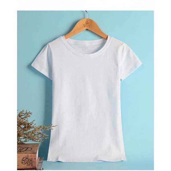Jack Beos White Cotton Plain T-shirt For Women