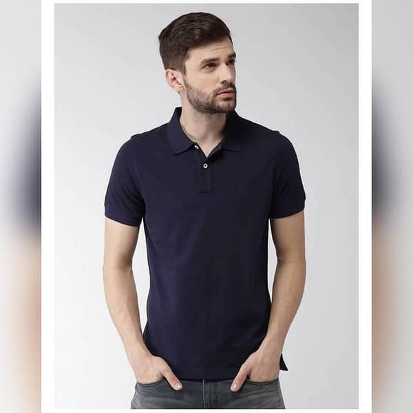 Jack Beos Men's Slim Fit Polo T-Shirt in Navy Blue