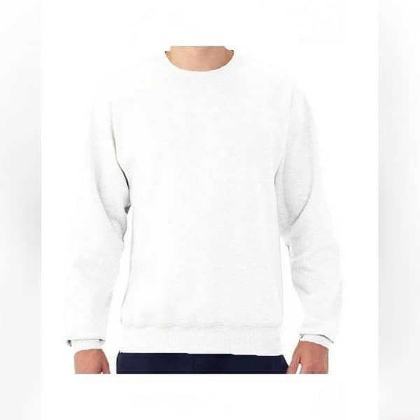 Jack Beos Plain Cotton Sweatshirt For Men - White
