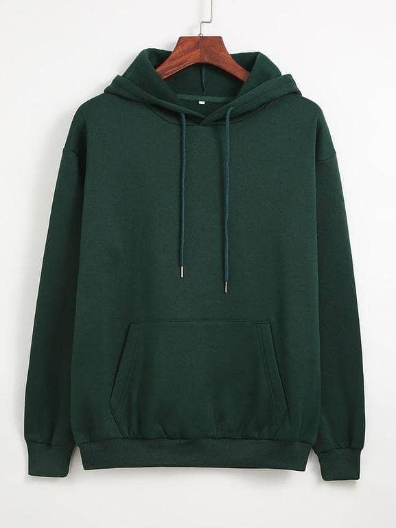 White Plain Fleece Pull Over Hoodie For Men 1082020