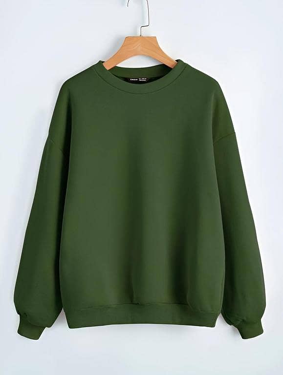 Jack Beos Bottle Green Fleece Sweatshirt For Men