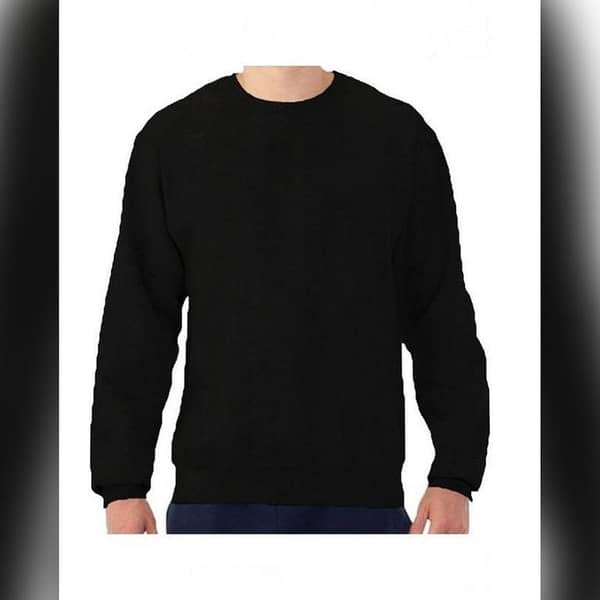 Jack Beos Plain Black Fleece Cotton Sweatshirt For Men