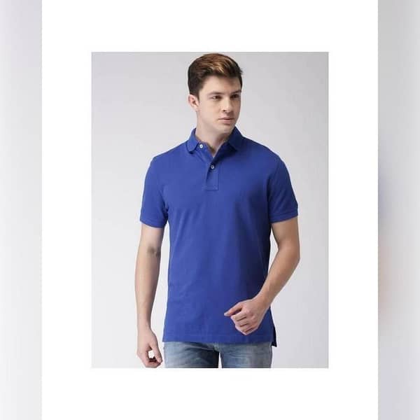 Jack Beos Royal Blue Solid  Polo T-Shirt For Men