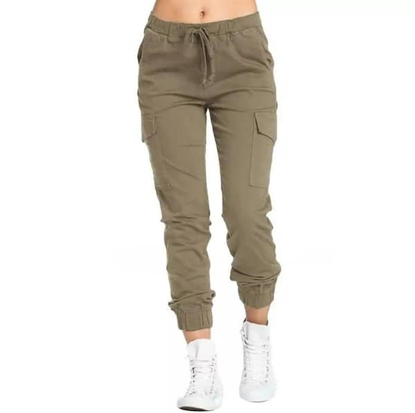 Jack Beos Beige Cargo Trouser pants Cotton 6 Pocket For Women