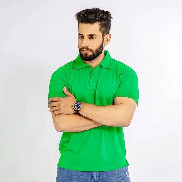 Jack Beos Burgundy Solid Polo T-Shirt For Men