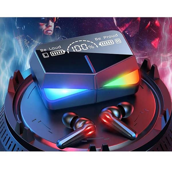 M28 Earbuds, Wireless Bluetooth Earbuds, Gaming Earphones, LED Display Wireless Headphones, Touch Control Sports TWS Wireless Earbuds, Bluetooth Colorful Light Earbud, Sport Headsets with Power Bank