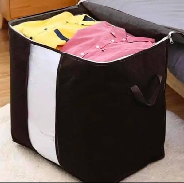 Pack of 5 - Improved Quality LARGE Storage Bags Organizers Portable Bamboo Clothes Blanket Large Folding Bag non woven Storage Boxes topsky DOUBLE ZIPPER Organizer on sale