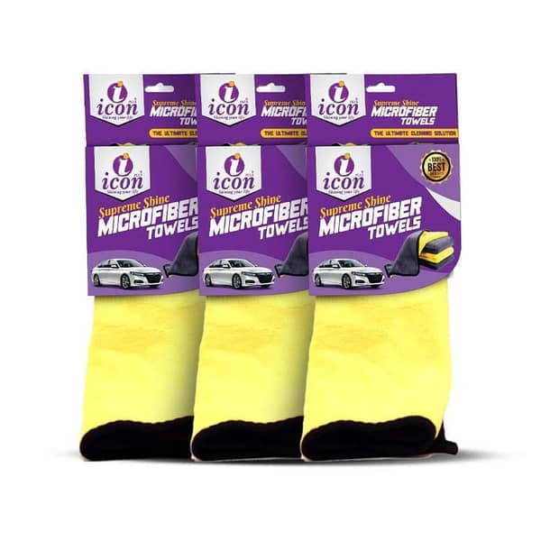 Icon Plus Microfiber Cloth Bundle 30x40 - 600 GSM - Pack Of 3