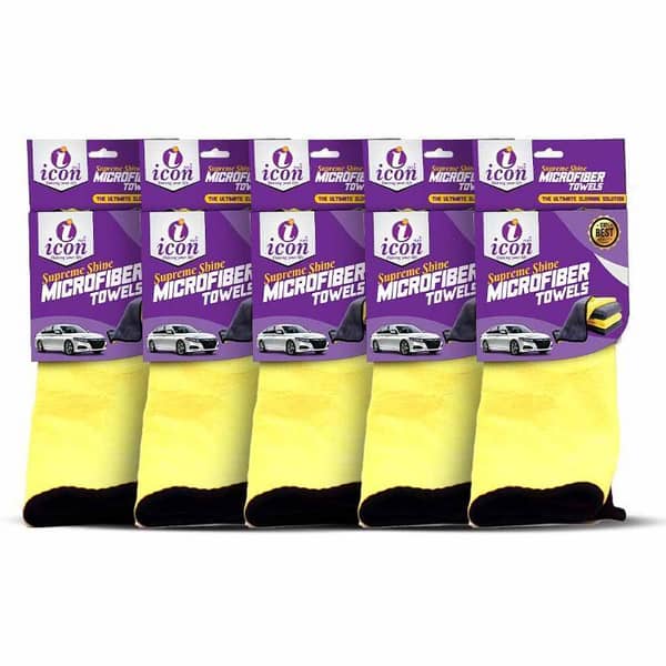 Icon Plus Microfiber Cloth Bundle 30x40 - 600 GSM - Pack Of 5