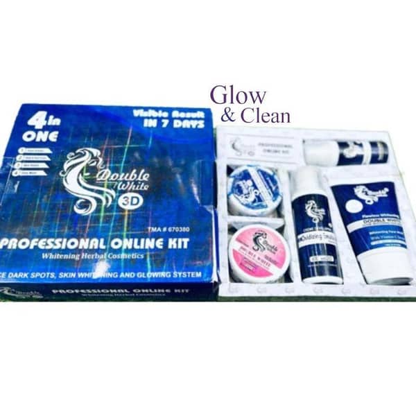 Glow & Clean Double White 3D Professional Kit for Brides - Includes Hand & Feet Cream, Face Cream, Face Wash, and Skin Polish - 4 Products for Results in 7 Days