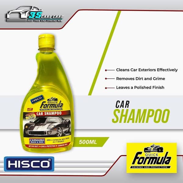 FORMULA Car Shampoo Carnauba Wash & Wax 500ml – High Foam | pH Balanced | Deep Gloss & Protection