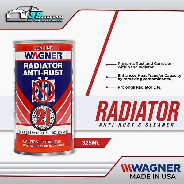 WAGNER 325ml Radiator Cleaner and Anti-Rust Solution | Cooling System Flush | Made in USA