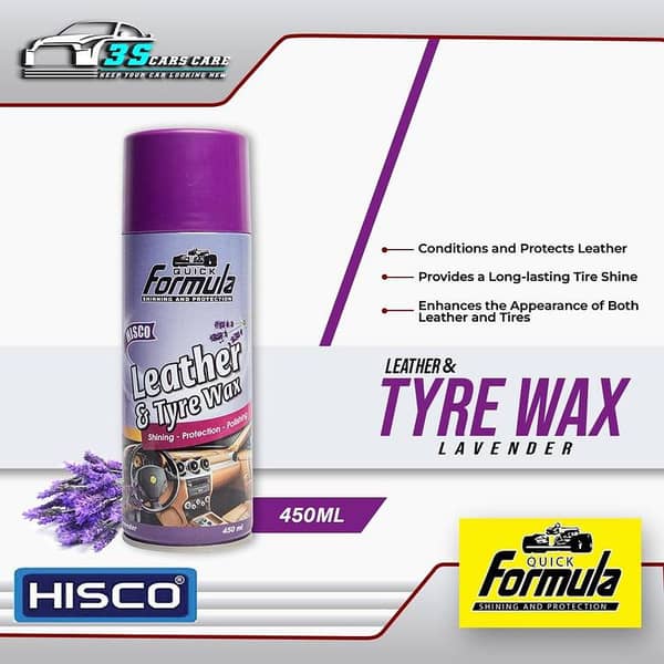 FORMULA HISCO Leather & Tyre Wax LEVENDER– 450ml (Multi-Surface Polish) Shining | Protection | Polishing